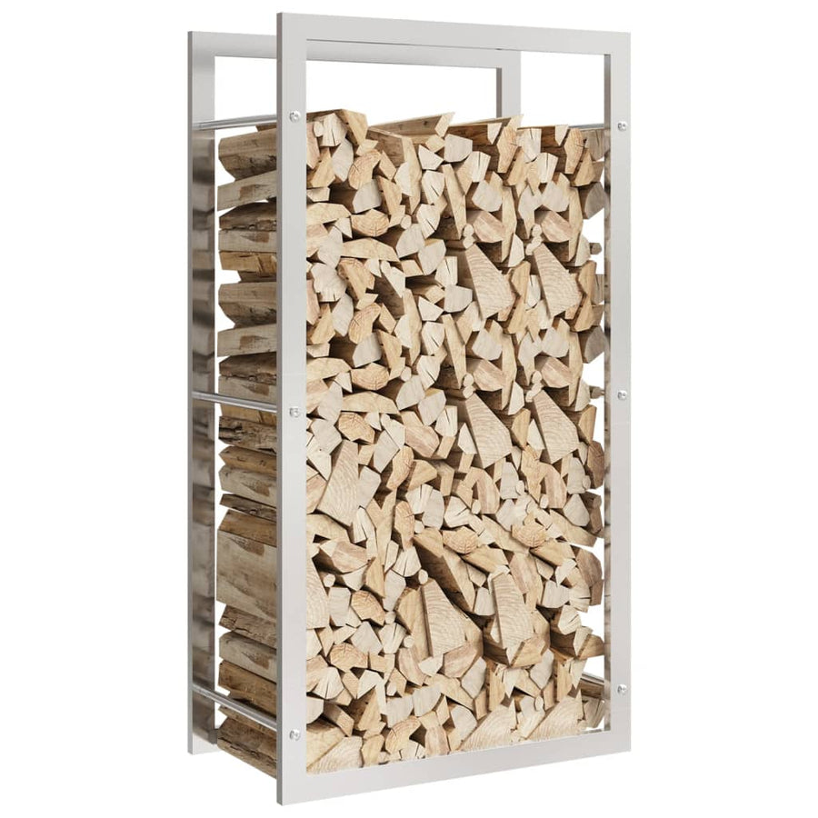Haardhoutrek Roestvrij Staal 50 x 28 x 94 cm Zilver
