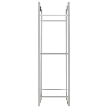Haardhoutrek Roestvrij Staal 50 x 28 x 94 cm Zilver