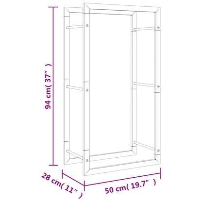 Haardhoutrek Roestvrij Staal 50 x 28 x 94 cm Zilver