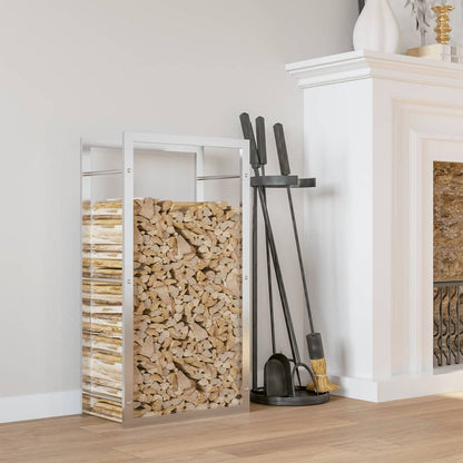 Haardhoutrek Roestvrij Staal 50 x 28 x 94 cm Zilver