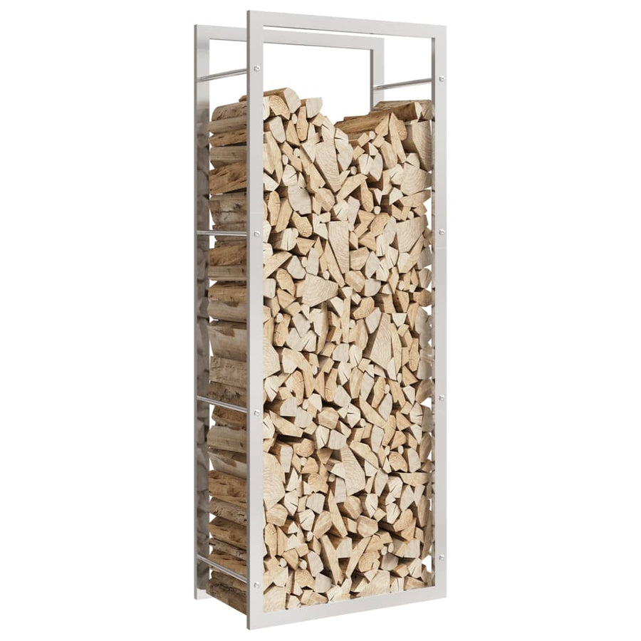 Haardhoutrek Roestvrij Staal 50 x 28 x 132 cm Zilver