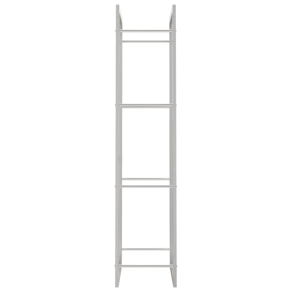 Haardhoutrek Roestvrij Staal 50 x 28 x 132 cm Zilver
