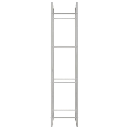 Haardhoutrek Roestvrij Staal 50 x 28 x 132 cm Zilver