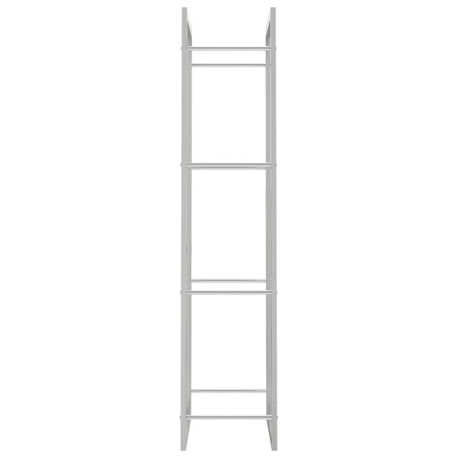 Haardhoutrek Roestvrij Staal 50 x 28 x 132 cm Zilver