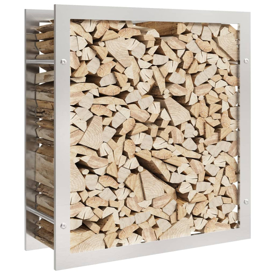 Haardhoutrek Roestvrij Staal 80 x 28 x 86 cm Zilver