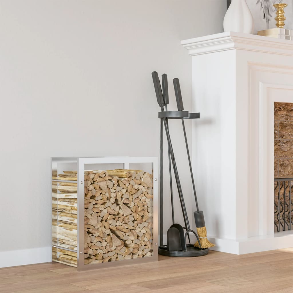 Haardhoutrek Roestvrij Staal 80 x 28 x 86 cm Zilver