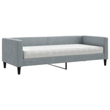 Slaapbank met matras 80x200 cm stof lichtgrijs 80 x 200 cm Lichtgrijs met matras