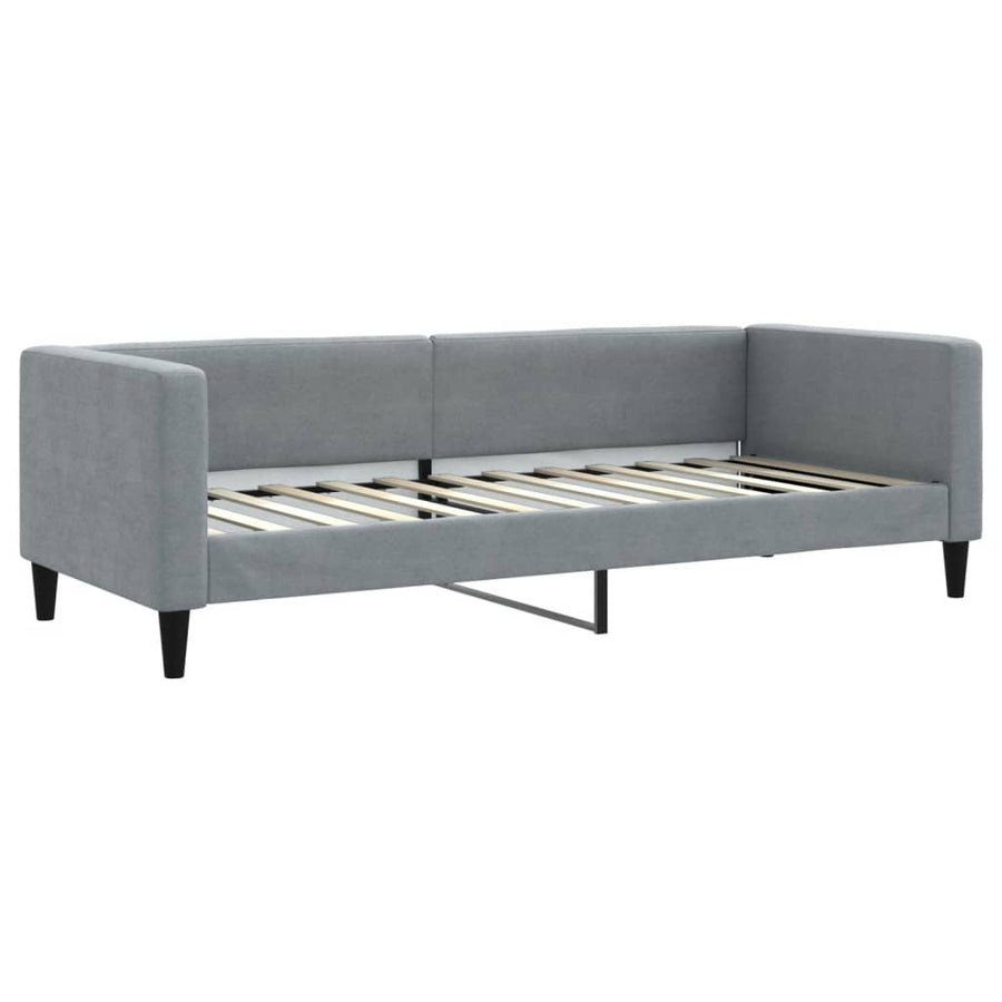 Slaapbank met matras 80x200 cm stof lichtgrijs 80 x 200 cm Lichtgrijs met matras
