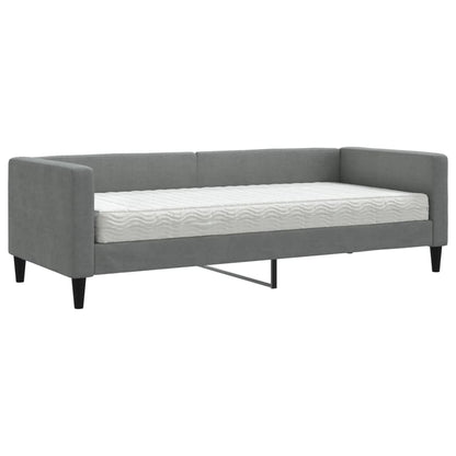 Slaapbank met matras 80x200 cm stof donkergrijs 80 x 200 cm Donkergrijs met matras