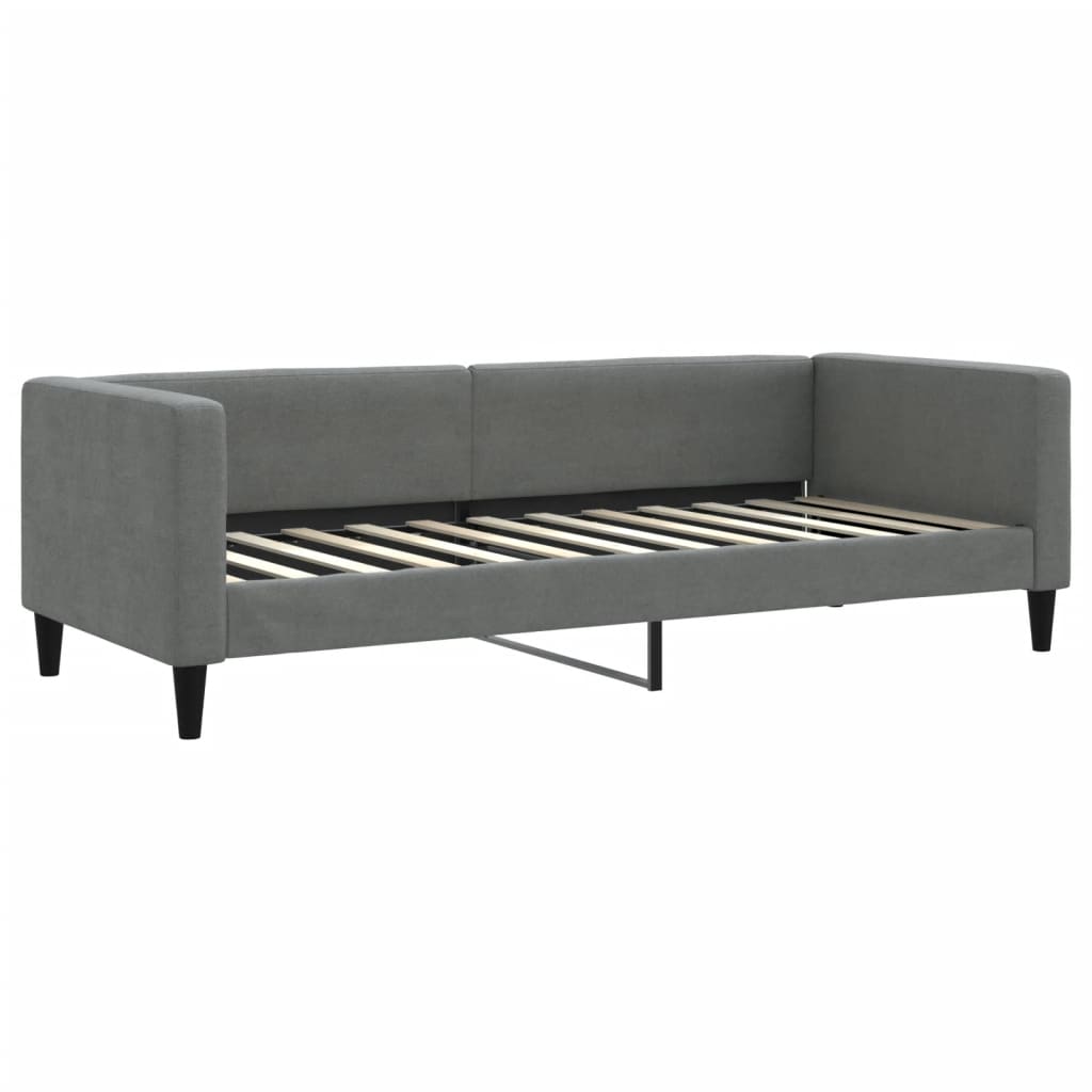Slaapbank met matras 80x200 cm stof donkergrijs 80 x 200 cm Donkergrijs met matras