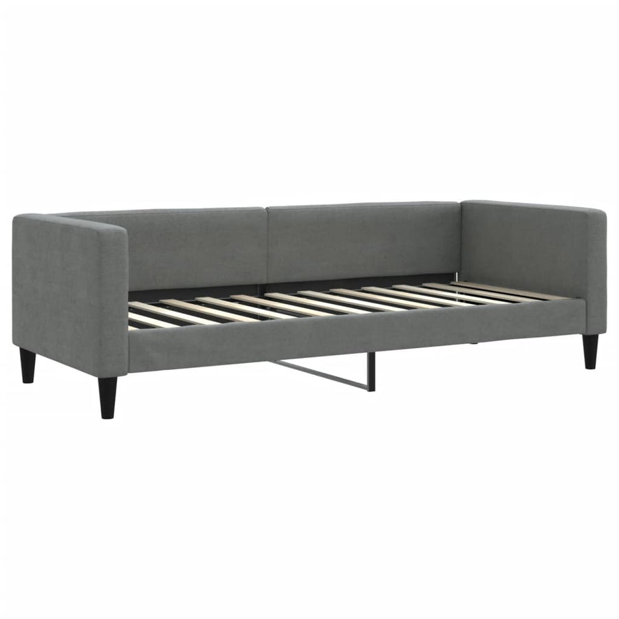 Slaapbank met matras 80x200 cm stof donkergrijs 80 x 200 cm Donkergrijs met matras