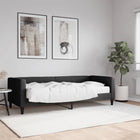 Slaapbank 80x200 cm stof zwart met matras