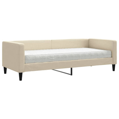 Slaapbank Stof Kleurig 80 x 200 cm Crème met matras