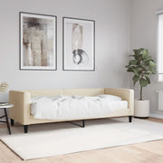 Slaapbank 80x200 cm stof crèmekleurig met matras
