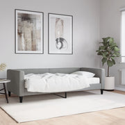 Slaapbank 90x200 cm stof lichtgrijs met matras