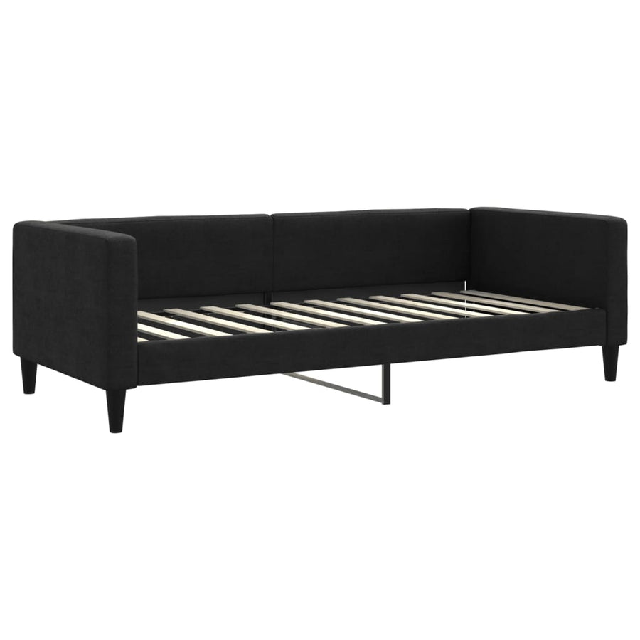 Slaapbank met matras 90x200 cm stof zwart 90 x 200 cm Zwart met matras