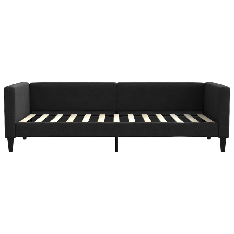 Slaapbank met matras 90x200 cm stof zwart 90 x 200 cm Zwart met matras