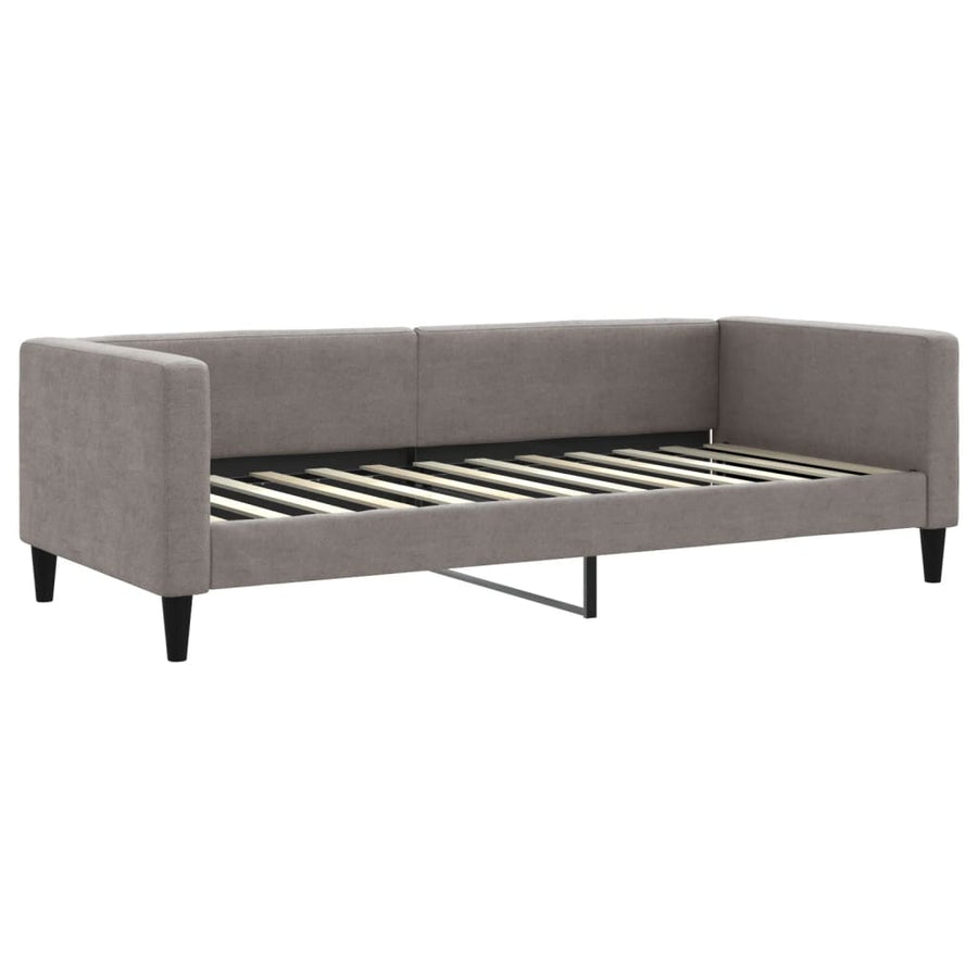 Slaapbank Met Matras 90X200 Cm Stof Taupe Taupe 90 x 200 cm