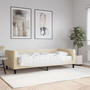 Slaapbank 90x200 cm stof crèmekleurig