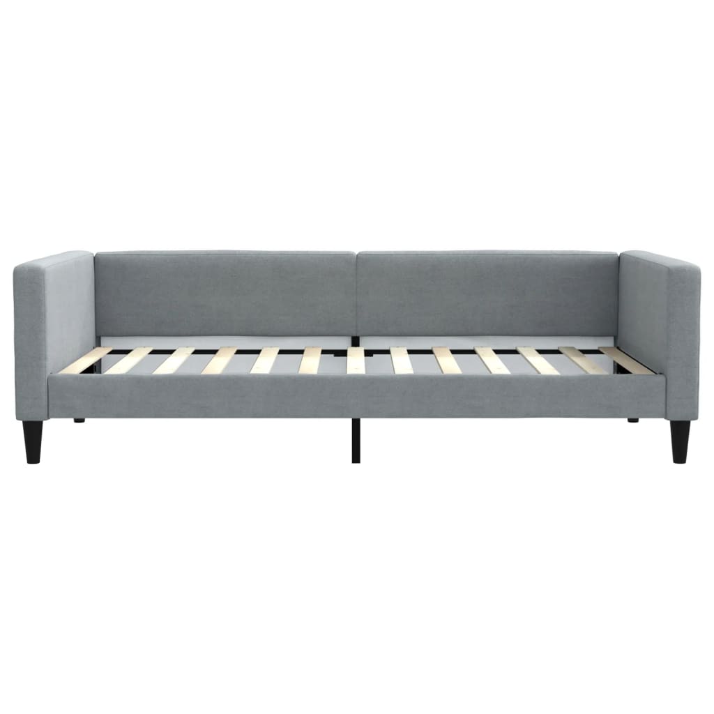 Slaapbank met matras 100x200 cm stof lichtgrijs 100 x 200 cm Lichtgrijs met matras