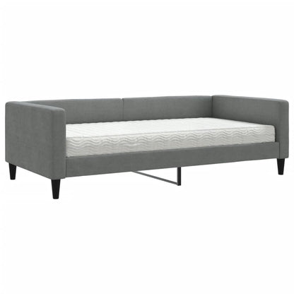 Slaapbank met matras 100x200 cm stof donkergrijs 100 x 200 cm Donkergrijs met matras