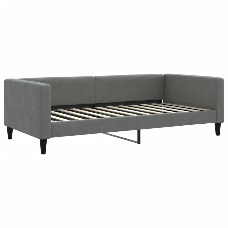 Slaapbank met matras 100x200 cm stof donkergrijs 100 x 200 cm Donkergrijs met matras