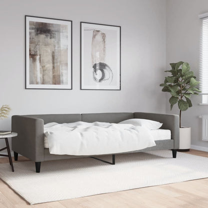 Slaapbank met matras 100x200 cm stof donkergrijs 100 x 200 cm Donkergrijs met matras