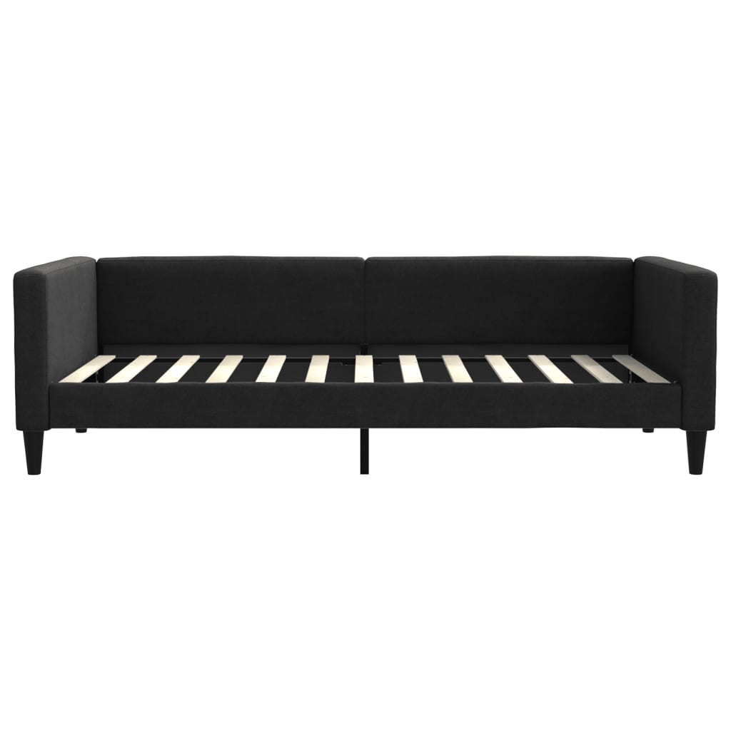 Slaapbank met matras 100x200 cm stof zwart 100 x 200 cm Zwart met matras