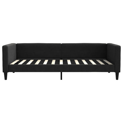 Slaapbank met matras 100x200 cm stof zwart 100 x 200 cm Zwart met matras