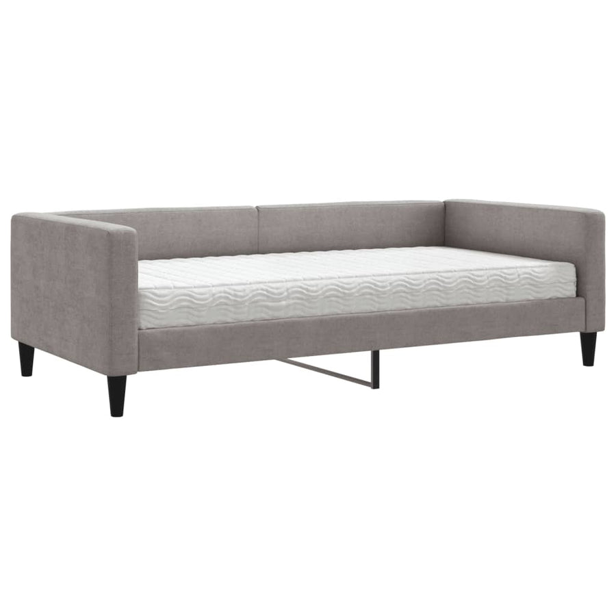 Slaapbank Stof 100 x 200 cm Taupe met matras