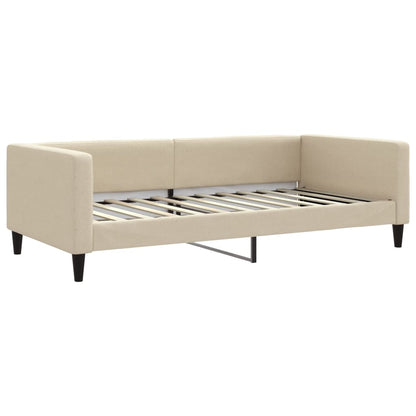 Slaapbank met matras 100x200 cm stof crèmekleurig 100 x 200 cm Crème met matras