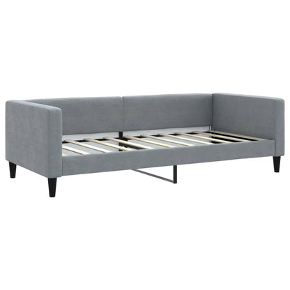 Slaapbank Met Matras 90X190 Cm Stof Lichtgrijs Lichtgrijs 90 x 190 cm