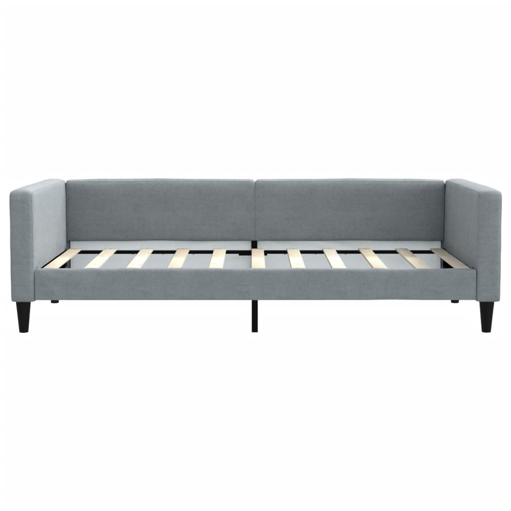 Slaapbank Met Matras 90X190 Cm Stof Lichtgrijs Lichtgrijs 90 x 190 cm