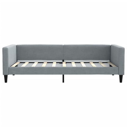 Slaapbank Met Matras 90X190 Cm Stof Lichtgrijs Lichtgrijs 90 x 190 cm