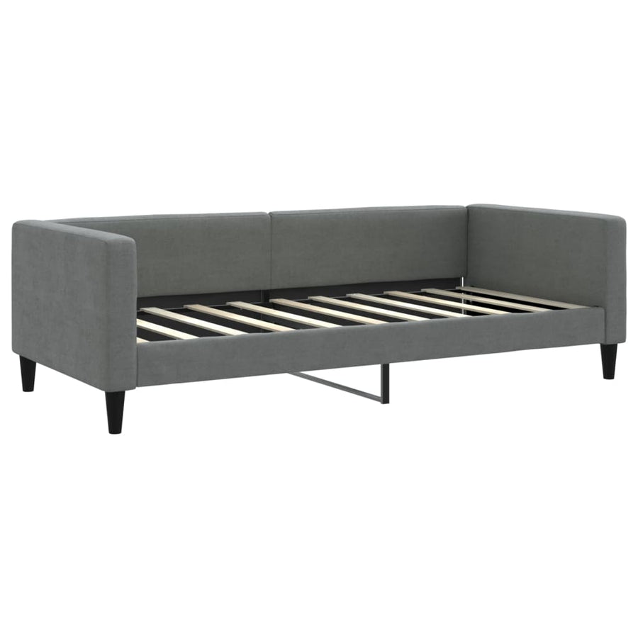 Slaapbank Stof 90 x 190 cm Donkergrijs met matras