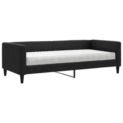 Slaapbank met matras 90x190 cm stof zwart