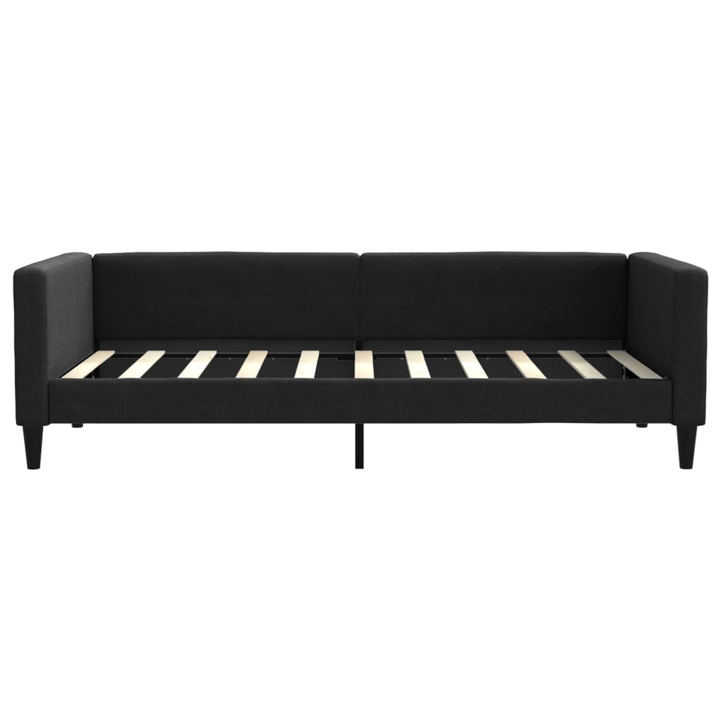 Slaapbank met matras 90x190 cm stof zwart