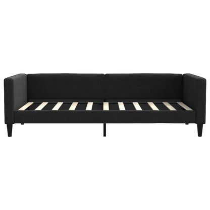Slaapbank met matras 90x190 cm stof zwart