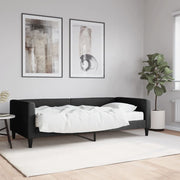 Slaapbank 90x190 cm stof zwart