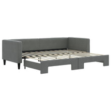 Slaapbank met onderschuifbed 80x200 cm stof donkergrijs 80 x 200 cm Donkergrijs met onderschuifbed