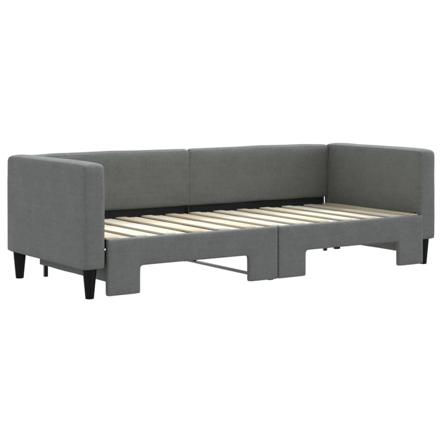 Slaapbank met onderschuifbed 80x200 cm stof donkergrijs 80 x 200 cm Donkergrijs met onderschuifbed