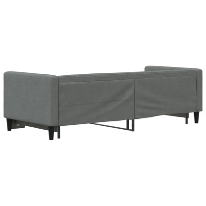 Slaapbank met onderschuifbed 80x200 cm stof donkergrijs 80 x 200 cm Donkergrijs met onderschuifbed