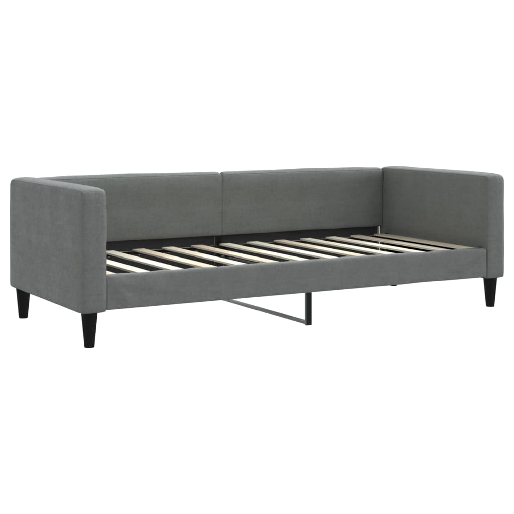 Slaapbank met onderschuifbed 80x200 cm stof donkergrijs 80 x 200 cm Donkergrijs met onderschuifbed