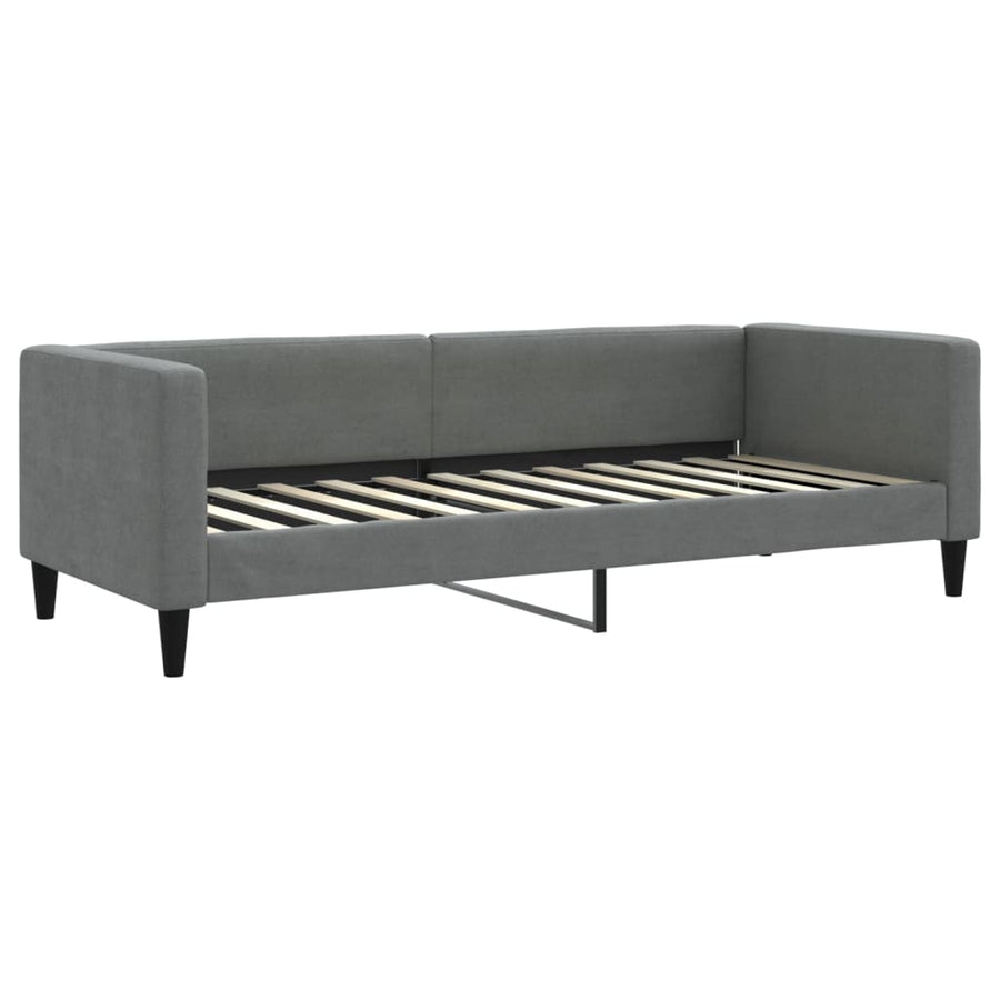 Slaapbank met onderschuifbed 80x200 cm stof donkergrijs 80 x 200 cm Donkergrijs met onderschuifbed