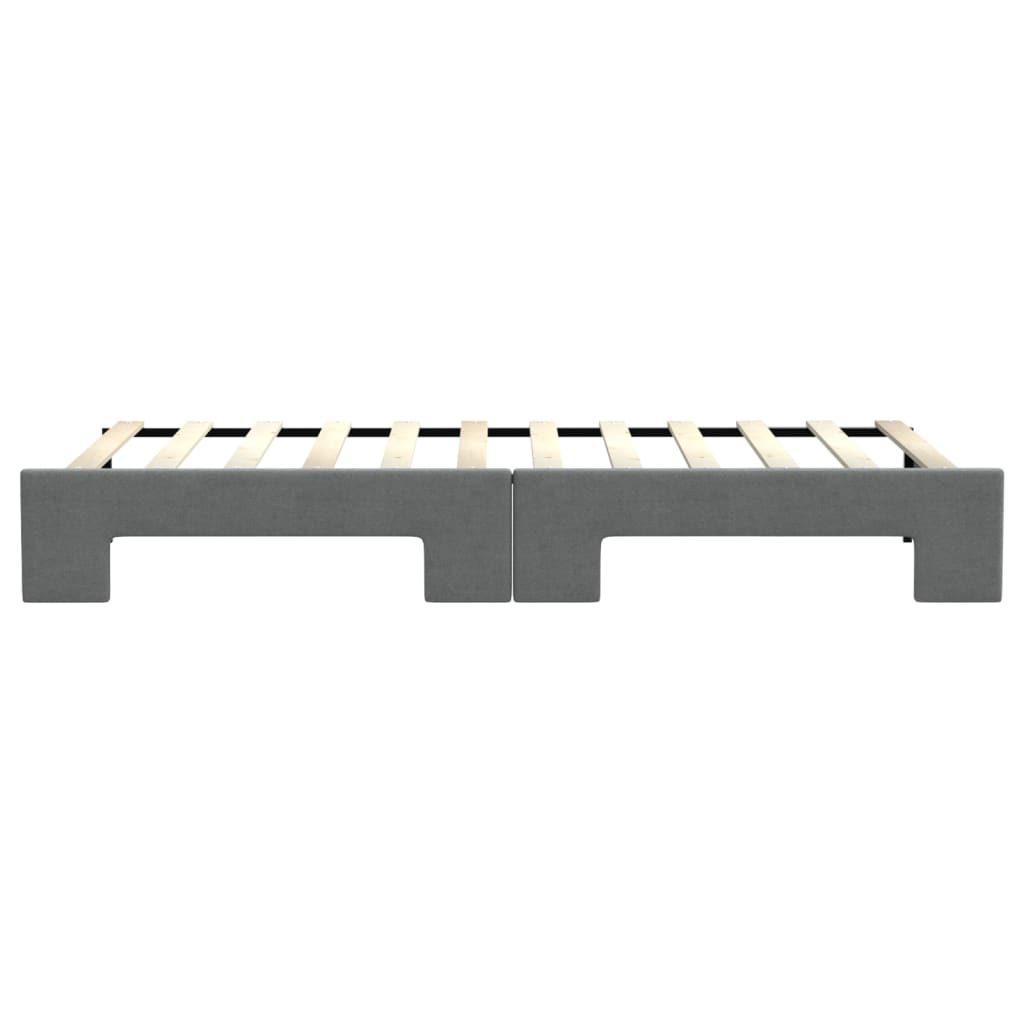 Slaapbank met onderschuifbed 80x200 cm stof donkergrijs 80 x 200 cm Donkergrijs met onderschuifbed