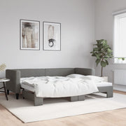 Slaapbank met onderschuifbed 80x200 cm donkergrijs