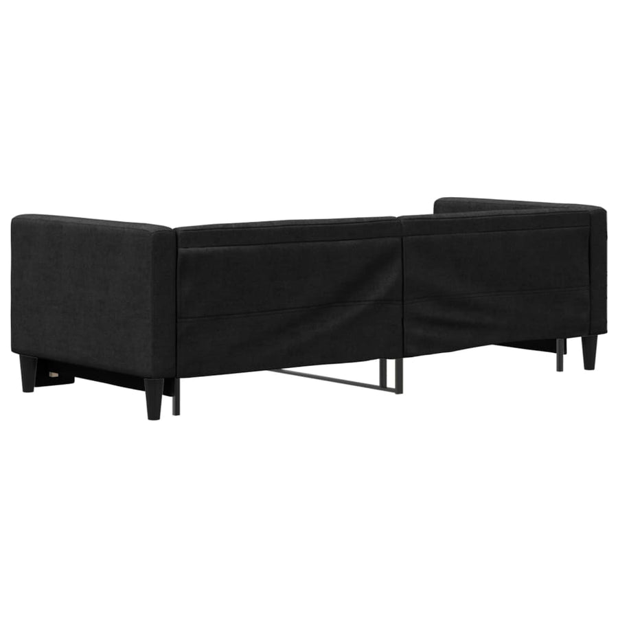 Slaapbank Stof 80 x 200 cm Zwart met onderschuifbed