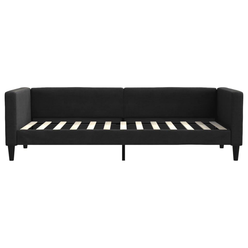 Slaapbank Stof 80 x 200 cm Zwart met onderschuifbed