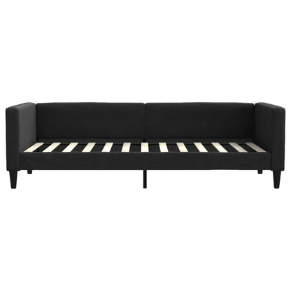 Slaapbank Stof 80 x 200 cm Zwart met onderschuifbed