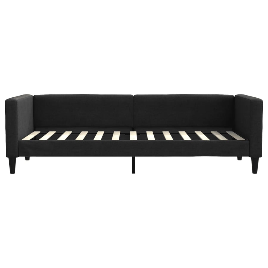 Slaapbank Stof 80 x 200 cm Zwart met onderschuifbed